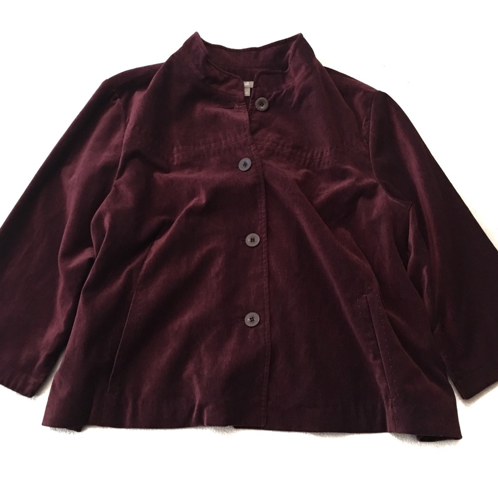 J. Jill Maroon Velvet Cape Blazer Size XL